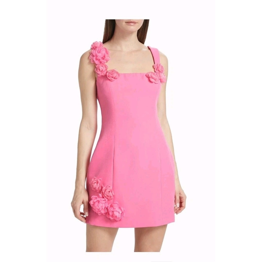 ELLIATT X Revolve Trompe Rosette Appliqué Floral Mini Party Dress Pink M